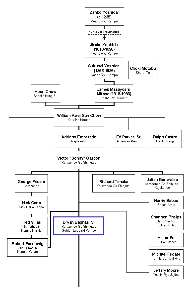 Golden Leopard Kempo family tree